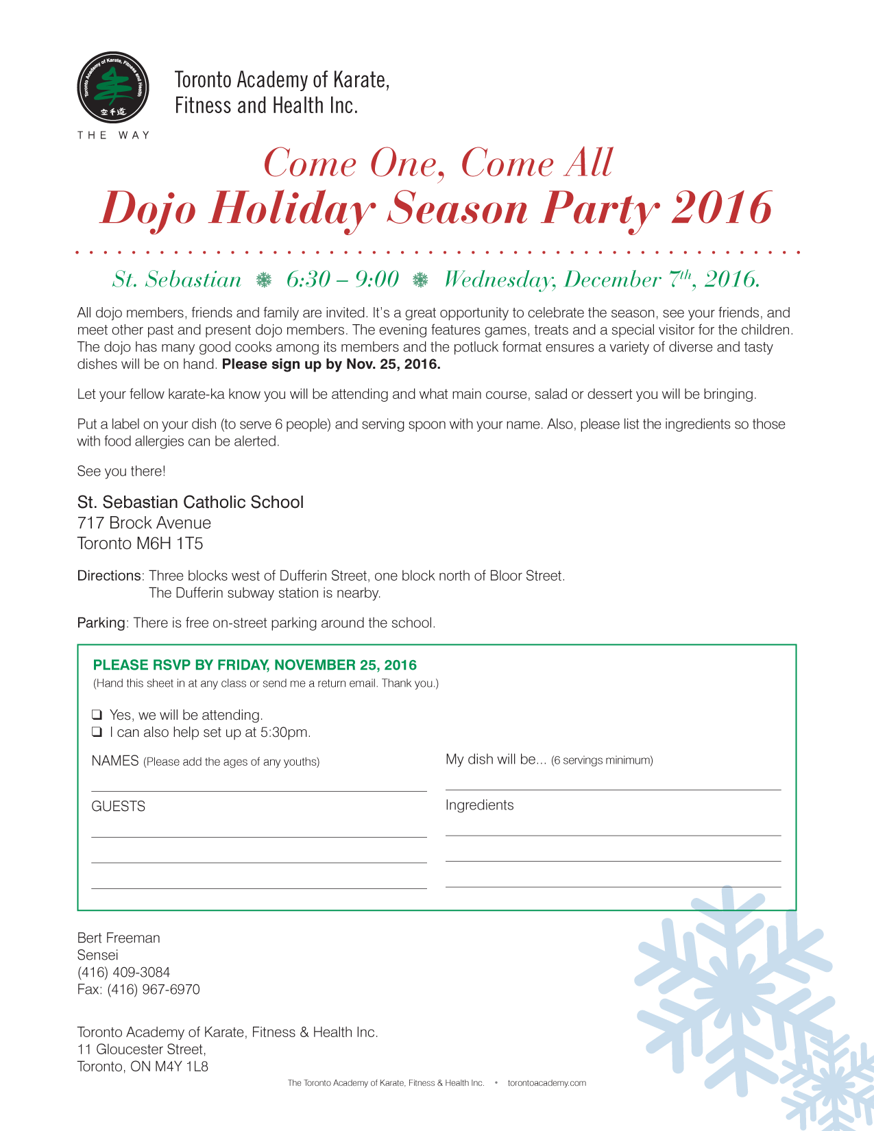 Dojo Holiday Party @ TBA | Toronto | Ontario | Canada
